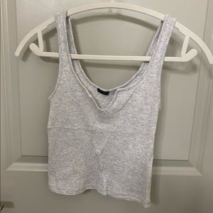 Brandy Melville Grey Notch neck tank